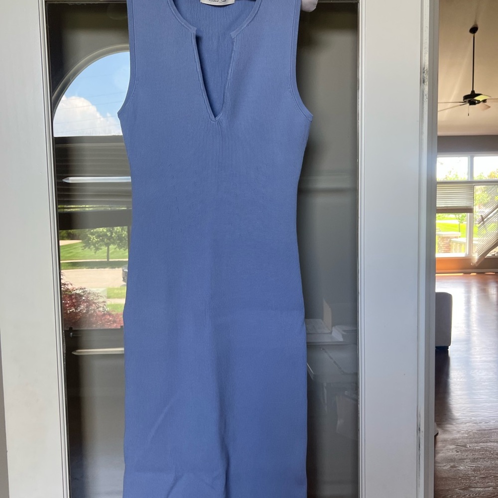 New women’s purple ribbed dress
